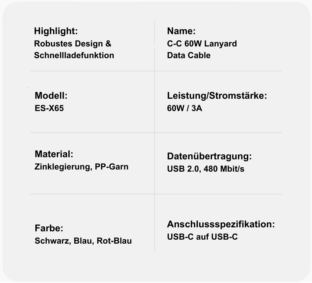 60W USB-C Ladeband | Handykette & Kabel in einem