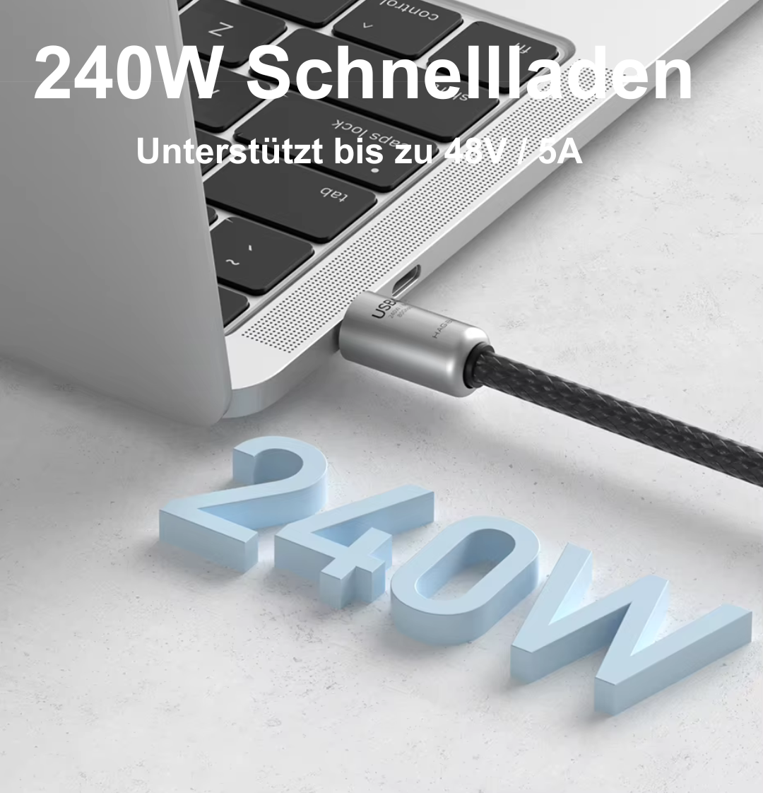 USB4/Typ-C Kabel – 240W Schnellladung & 80Gbps Datenübertragung