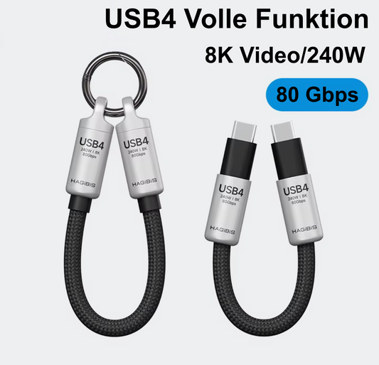 USB4/Typ-C  Kabel – 240W Schnellladung & 80Gbps Datenübertragung
